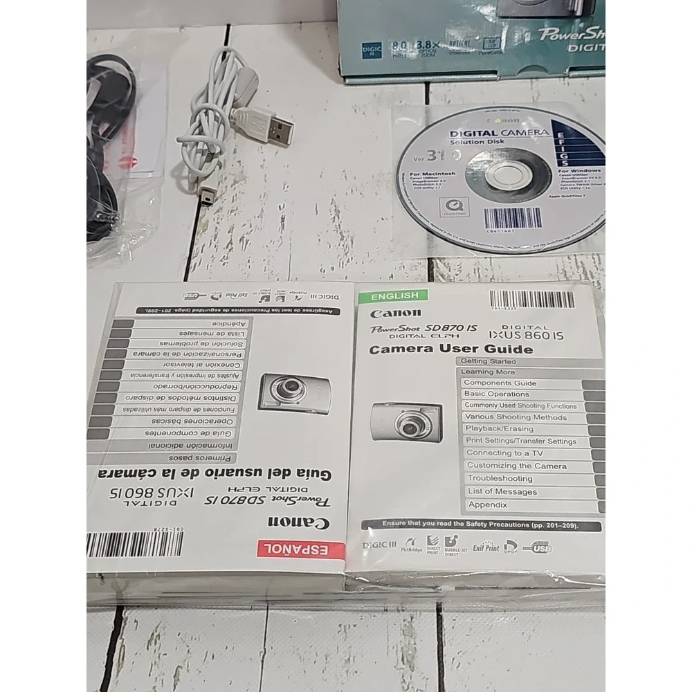Canon PowerShot SD 870 IS Digital ELPH 8.0MP 3.8x Digital - Silver FOR PARTS